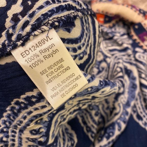 blush S navy patterned shift hi-low dress - Picture 4 of 5